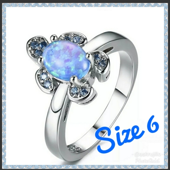Jewelry - 🆕️ Blue Opal Turtle Ring Size 6